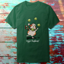 Veggie jul! Guinea Gris Juggling Sprouts T Shirt