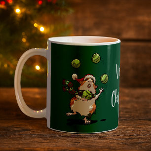 Veggie jul! Juggling Sprouts julafton Guinea Gris Kaffemugg