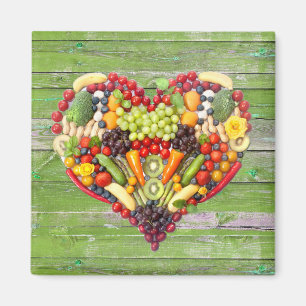 Veggie Kärlek Vegan Heart Magnet