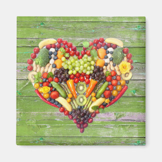 Veggie Kärlek Vegan Heart Magnet