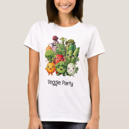 Veggie Party för vegetariskt lustigt T Shirt