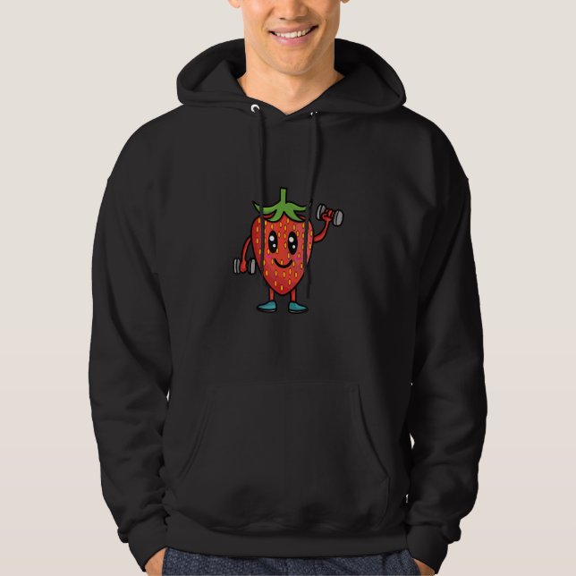 Veggie Power Strawberry Strength Vegan Protein Veg Hoodie (Framsida)