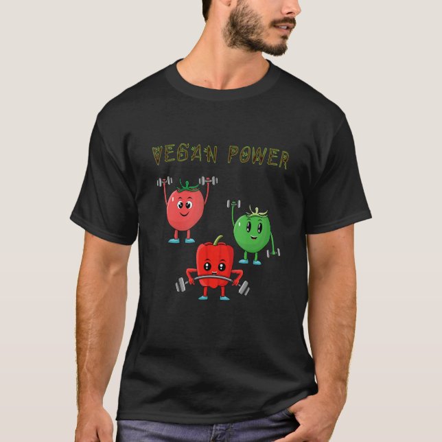 Veggie Power Tomato Paprika Power Vegan Protein Ve T Shirt (Framsida)