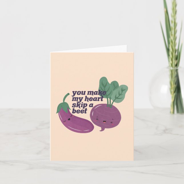 Veggie Pun, du gör mitt hjärta till en Beet Anteckningskort (Framsida)