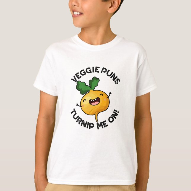 Veggie Puns Turnip Me på den vackra grönsakspun T Shirt (Framsida)
