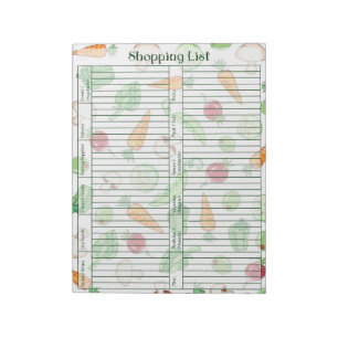 Veggie Shopping List Anteckningsblock