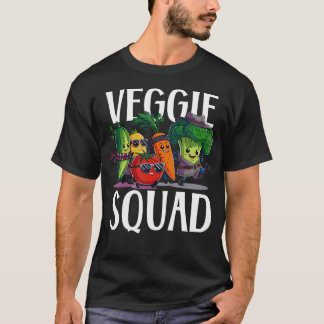 Veggie Squad Retro Grönsaksfest Vegan Vegetarisk T Shirt