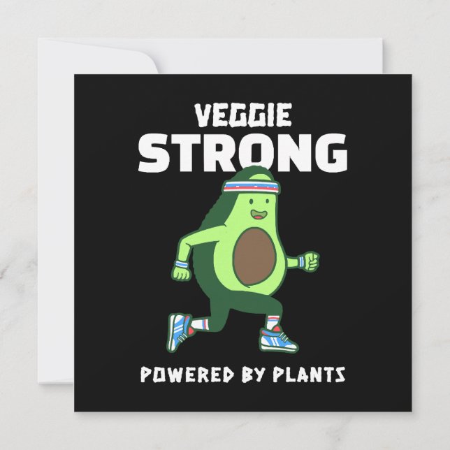Veggie Strong, Drivs av växter Inbjudningar (Baksida)