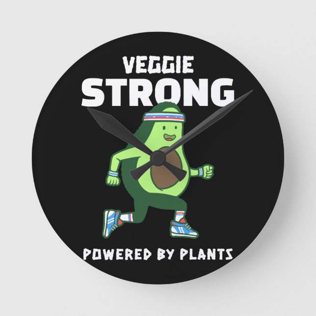 Veggie Strong, Drivs av växter Rund Klocka (Framsida)