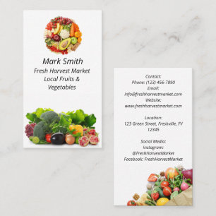 Veggie vegetabiliskt Fresh Livsmedel Shop-Affärsko Visitkort