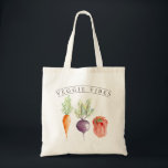 Veggie Vibes | Vattenfärg Tygkasse<br><div class="desc">Av Honung & Birch Studios</div>