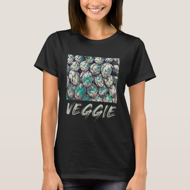 Veggie Vintage Vegetarian Gift T Shirt (Framsida)
