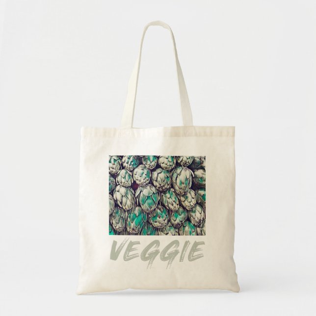 Veggie Vintage Vegetarian Gift Tygkasse (Framsidan)