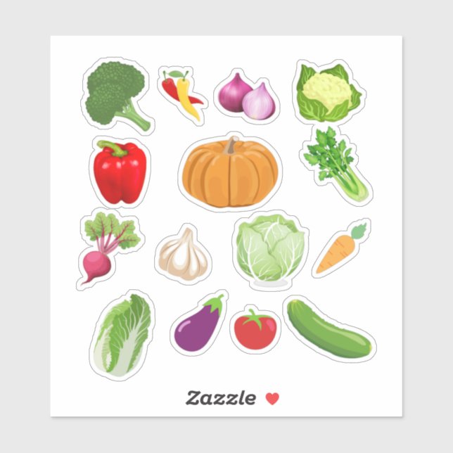 Veggie Vinyl Stickers Klistermärken (Ark)