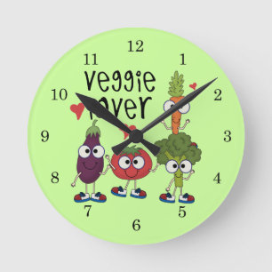 Veggieälskare Rund Klocka