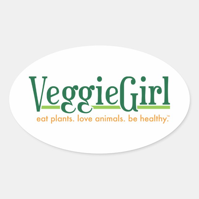 VeggieGirl Sticker Ovalt Klistermärke (Framsida)