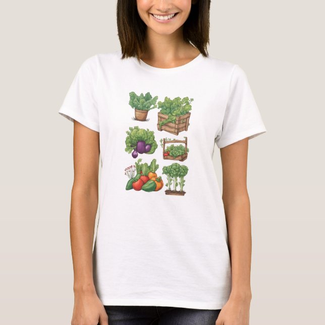 Veggies 10 , gåva, grönsaker, trädgårdsmästare t shirt (Framsida)