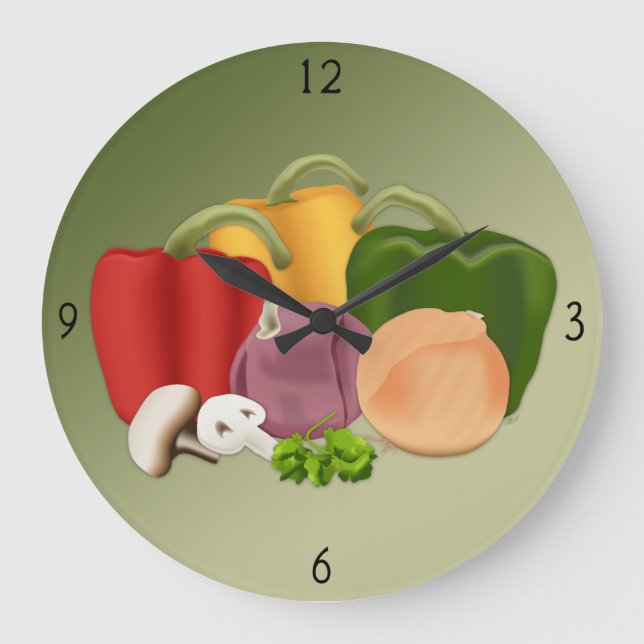 Veggies Large Clock Stor Klocka (Framsida)