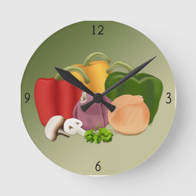 Veggies Round Clock Rund Klocka (Framsida)