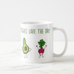 Veggies sparar dagavokado- och rädisamuggen kaffemugg