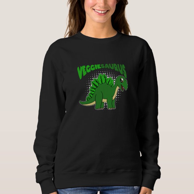 Veggiesaurus Proud Vegan Vegetarian Dinosaur T Shirt (Framsida)