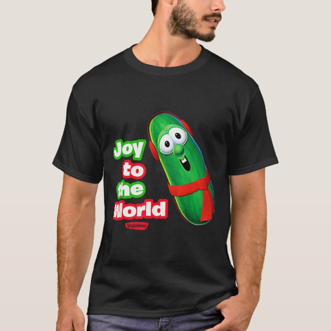 Veggietales Joy To The World Larry The Cuber  T Shirt (Framsida)