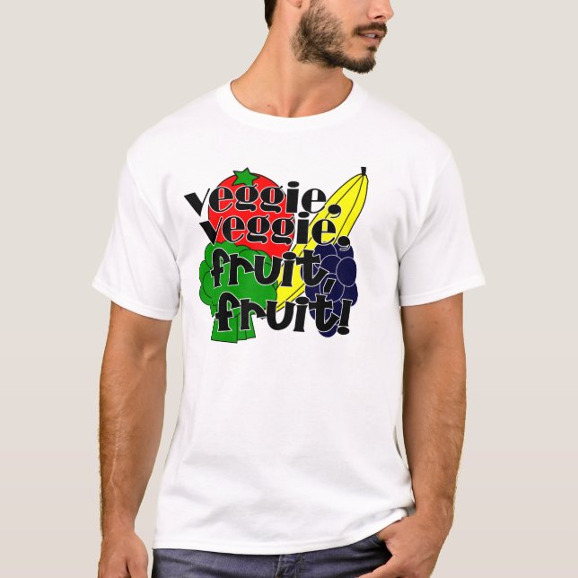 VeggieVeggie, fruktfrukt! Tee Shirt (Framsida)