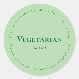 Vegitarian meal Request Sticker, Green Runt Klistermärke
