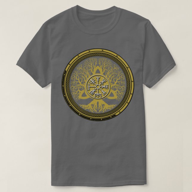 Vegvisir and Tree of Life Yggdrasil 1 T Shirt (Design framsida)