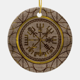 Vegvisir. Den magiska navigeringViking kompasset Julgransprydnad Keramik