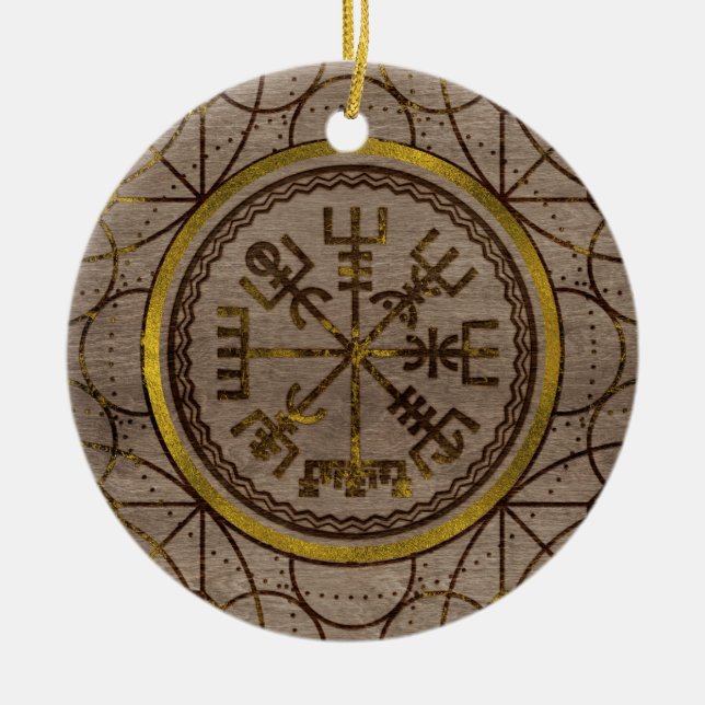 Vegvisir. Den magiska navigeringViking kompasset Julgransprydnad Keramik (Framsidan)