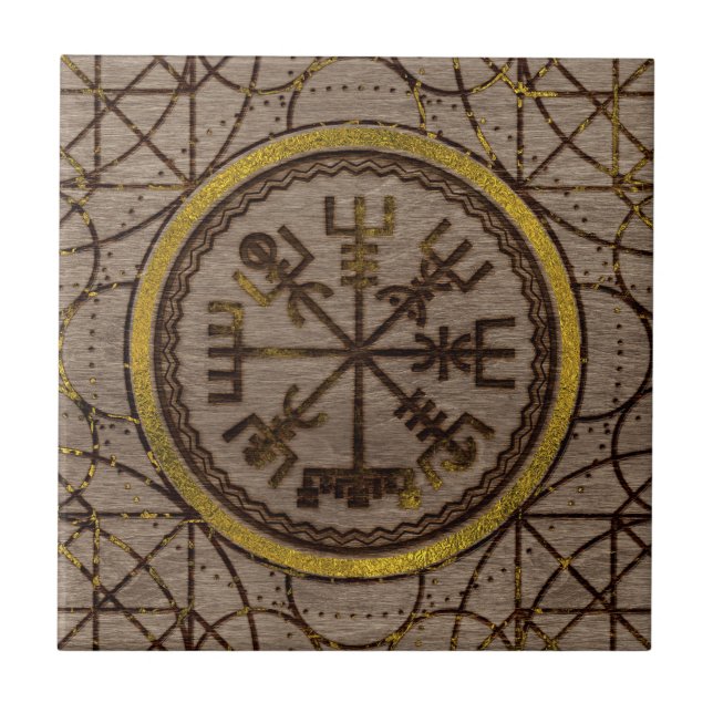 Vegvisir. Den magiska navigeringViking kompasset Kakelplatta (Framsidan)