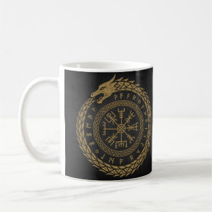 Vegvisir Fornnordisk Orm Run Cirkel Design Kaffemugg