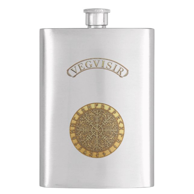 Vegvisir Gyllene Kompass Fickplunta (Framsidan)