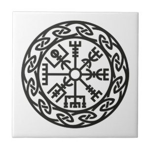 Vegvísir, Island, Travelers charm, skydd Kakelplatta