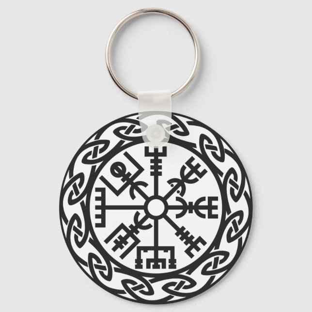 Vegvísir, Islandet, Travelers charm, skydd Nyckelring (Framsida)