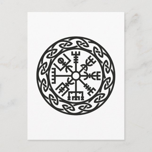 Vegvísir, Islandet, Travelers charm, skydd Vykort (Framsida)