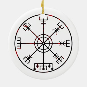 Vegvisir Islands Protective Runes Julgransprydnad Keramik