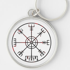 Vegvisir Islands Protective Runes Rund Silverfärgad Nyckelring