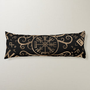 Vegvisir livets träd Yggdrasil och runor Kroppskudde