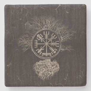 Vegvisir med livets träd Yggdrasil Stenunderlägg