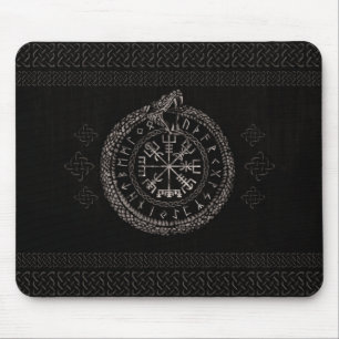 Vegvisir med Ouroboros och runor Musmatta
