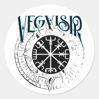 Vegvisir nordiska patfinderkompass runt klistermärke