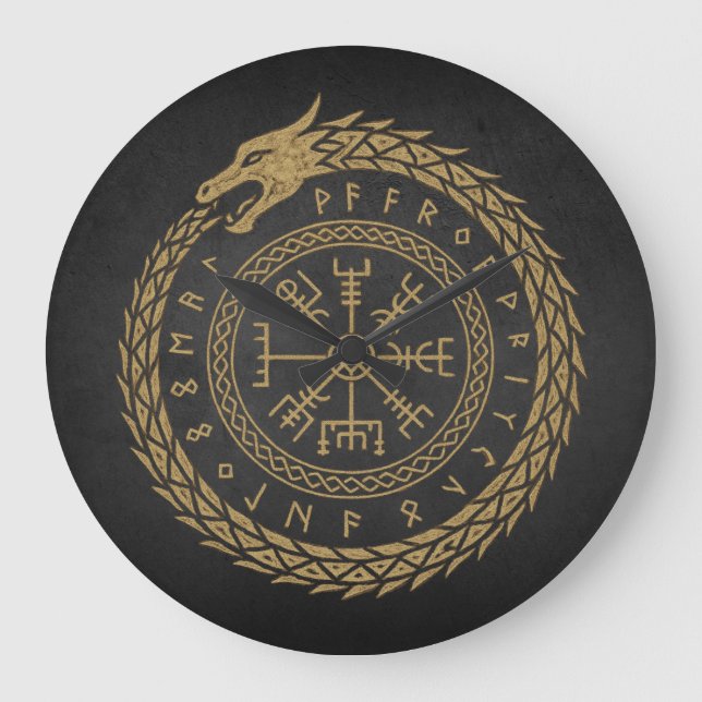 Vegvisir Norrsk runslingdesign Stor Klocka (Framsida)