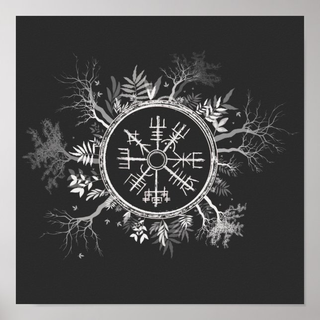 Vegvisir Norse Viking Compass Poster (Framsidan)
