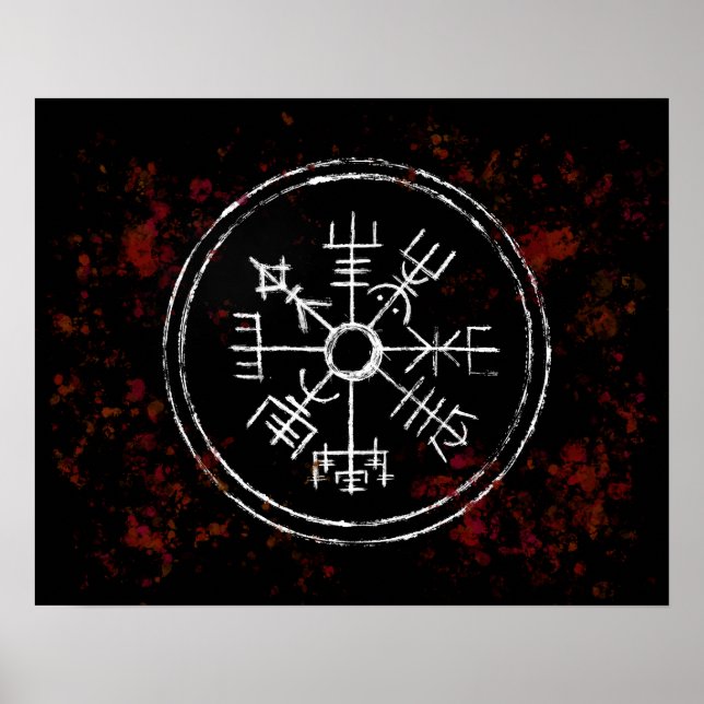 Vegvisir Norse Viking Compass Poster (Framsidan)