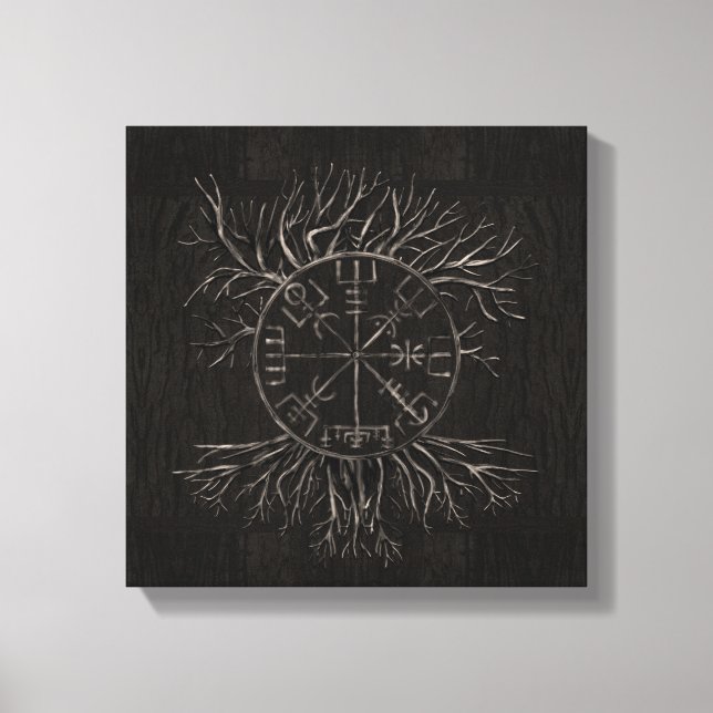 Vegvisir och Livets träd Yggdrasil Canvastryck (Framsida)