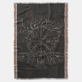 Vegvisir och livets träd Yggdrasil Filt