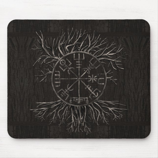 Vegvisir och livets träd Yggdrasil Musmatta (Framsidan)