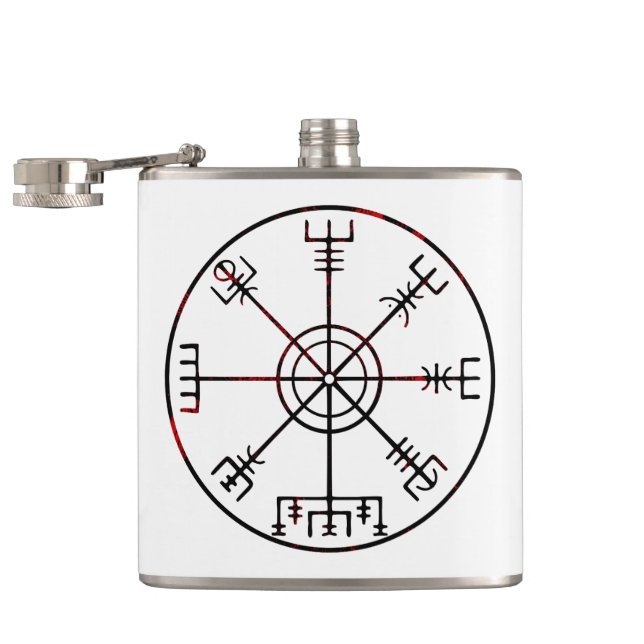 Vegvisir Runic-kompass Fickplunta (Öppnad)